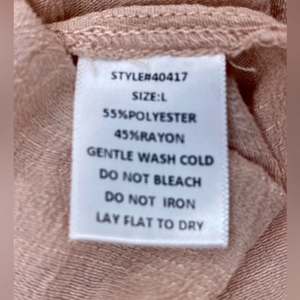 Grade and Gather Tea Rose Pink Gauze Blouse. Size L - Picture 8 of 8